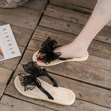 画像をギャラリービューアに読み込む, メッシュ蝶結び飾りサンダルスリッパ夏コーデシューズ
