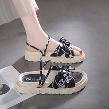 画像をギャラリービューアに読み込む, リボン付きストラップシンプルサンダルシューズ