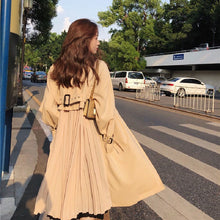 画像をギャラリービューアに読み込む, プリーツ切り替えトレンチコート無地2カラー選択アウター