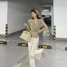 画像をギャラリービューアに読み込む, 優しい雰囲気Vネックカジュアル無袖コーデしやすいシャツ・ブラウストップス