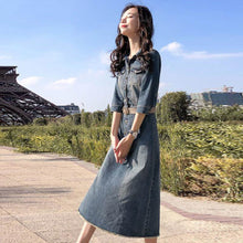 画像をギャラリービューアに読み込む, デニム半袖ワンピースベルト付きワンピース