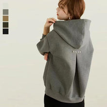 画像をギャラリービューアに読み込む, 5カラー裏起毛カジュアル無地フード付きゆるリラックスパーカー