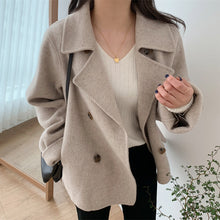 画像をギャラリービューアに読み込む, 韓国秋冬フランス系暖かい気質よい折り襟カジュアルラシャコート
