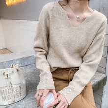 画像をギャラリービューアに読み込む, 好感度100%シンプル無地合わせやすい長袖ニットトップス