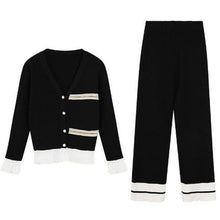 画像をギャラリービューアに読み込む, フレア裾フラウンススリーブニットカーディガン&カジュアルパンツセットアップ