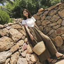 画像をギャラリービューアに読み込む, カジュアルオールインワンサロペット&ホワイトTシャツセットアップ