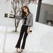 画像をギャラリービューアに読み込む, 蝶結びボウタイパフスリーブシャツ・ブラウストップス