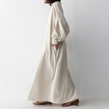 画像をギャラリービューアに読み込む, INS人気沸騰韓国風長袖ランタンスリーブゆったり着痩せ効果ロングカジュアルワンピース