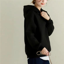 画像をギャラリービューアに読み込む, 5カラー裏起毛カジュアル無地フード付きゆるリラックスパーカー