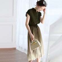 画像をギャラリービューアに読み込む, グラデーションプリーツワンピースフレンチ袖ワンピースデートエレガンス