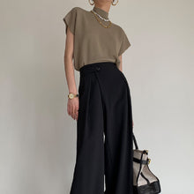 画像をギャラリービューアに読み込む, 3カラー選択無袖フレンチ袖無袖カジュアルコーデしやすいニットカジュアルトップス
