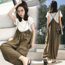 画像をギャラリービューアに読み込む, カジュアルオールインワンサロペット&ホワイトTシャツセットアップ