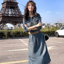 画像をギャラリービューアに読み込む, デニム半袖ワンピースベルト付きワンピース