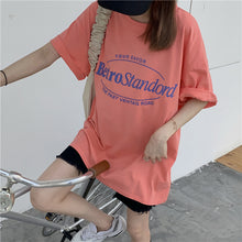 画像をギャラリービューアに読み込む, 4カラー選択ゆったり着痩せ効果半袖カジュアルコーデしやすいカジュアルTシャツ