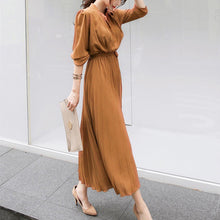 画像をギャラリービューアに読み込む, プリーツ無地デートワンピースベルト付きエレガント優雅ワンピース人気ワンピース