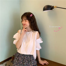 画像をギャラリービューアに読み込む, 3カラー選択無地気質カジュアルコーデしやすいゆったり着痩せ効果オフショルダートップス