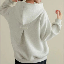 画像をギャラリービューアに読み込む, 5カラー裏起毛カジュアル無地フード付きゆるリラックスパーカー