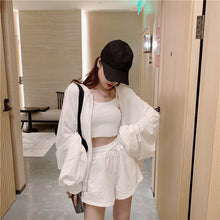 画像をギャラリービューアに読み込む, キャミソール&フード付きパーカー&ショートパンツ3点セットアップ