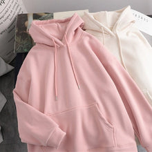 画像をギャラリービューアに読み込む, 4カラー秋冬裏起毛厚手無地カジュアル合わせやすいフード付きパーカー