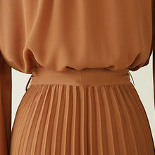 画像をギャラリービューアに読み込む, プリーツ無地デートワンピースベルト付きエレガント優雅ワンピース人気ワンピース