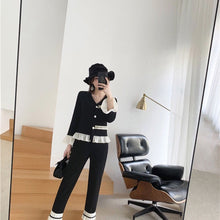 画像をギャラリービューアに読み込む, フレア裾フラウンススリーブニットカーディガン&カジュアルパンツセットアップ