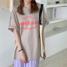 画像をギャラリービューアに読み込む, 4カラー選択ゆったり着痩せ効果半袖カジュアルコーデしやすいカジュアルTシャツ