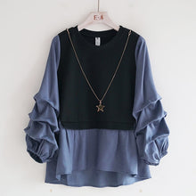 画像をギャラリービューアに読み込む, 4カラー選択デザインスタイルファッション切り替えゆったり着痩せ効果シャツ・ブラウス(飾り付き)