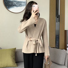 画像をギャラリービューアに読み込む, 3COLORS組み合わせやすいデザイン感ベルト付きニットアウター