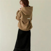 画像をギャラリービューアに読み込む, 5カラー裏起毛カジュアル無地フード付きゆるリラックスパーカー