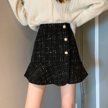 画像をギャラリービューアに読み込む, エレガントチェック柄ハイウエストAラインフィッシュテイルスカート