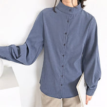 画像をギャラリービューアに読み込む, 3カラー選択無地気質長袖ランタンスリーブデザインスタイル通勤ゆったりシャツ・ブラウス