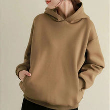 画像をギャラリービューアに読み込む, 5カラー裏起毛カジュアル無地フード付きゆるリラックスパーカー