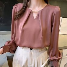 画像をギャラリービューアに読み込む, 滑らか生地高見えファッション気質Vネック長袖コーデしやすい通勤シャツ・ブラウストップス