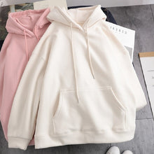 画像をギャラリービューアに読み込む, 4カラー秋冬裏起毛厚手無地カジュアル合わせやすいフード付きパーカー