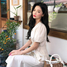 画像をギャラリービューアに読み込む, 無地フリル裾ボタン付きロングワンピース