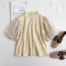 画像をギャラリービューアに読み込む, レースパープル無地半袖ブラウストップス4カラー選択