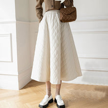 画像をギャラリービューアに読み込む, ひし形チェック柄中綿Aラインスカート3カラー選択暖かいスカートボトムス