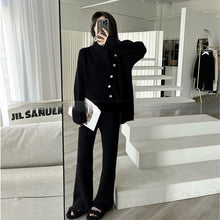 画像をギャラリービューアに読み込む, ボタン付きデザインニットトップス&カジュアルパンツセットアップ