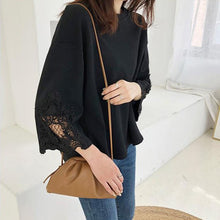 画像をギャラリービューアに読み込む, レース袖切替後ろフレア裾Tシャツトップス