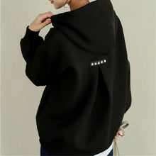 画像をギャラリービューアに読み込む, 5カラー裏起毛カジュアル無地フード付きゆるリラックスパーカー