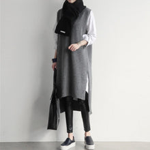 画像をギャラリービューアに読み込む, INS大人気暖かい気質Vネック合わせやすいゆったり無袖ニットセーターベストトップス