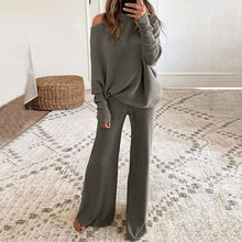 画像をギャラリービューアに読み込む, ボートネックカジュアルトップス&カジュアルパンツセットアップ