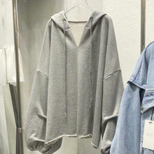 画像をギャラリービューアに読み込む, 韓国風気質フード付きランタンスリーブ長袖合わせやすいゆったりパーカートップス