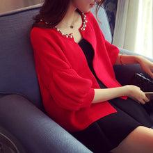 画像をギャラリービューアに読み込む, パフスリーブカーディガン&黒無袖ワンピースセットアップ