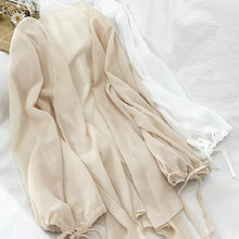 画像をギャラリービューアに読み込む, シースルーパフスリーブカーディガン日焼け対策アウター