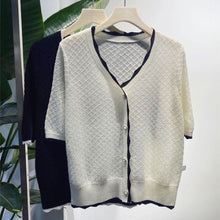 画像をギャラリービューアに読み込む, ニット透かし彫りファッションカーディガン冷房対策