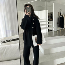 画像をギャラリービューアに読み込む, ボタン付きデザインニットトップス&カジュアルパンツセットアップ