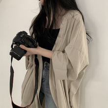 画像をギャラリービューアに読み込む, 無地気質ゆったり着痩せ効果カジュアルコーデしやすいカーディガンカジュアルアウター日焼け止め