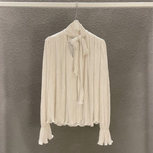 画像をギャラリービューアに読み込む, ギャザープリーツデザインフラウンススリーブブラウスシャツトップス