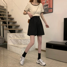 画像をギャラリービューアに読み込む, 無地カジュアルリゾート韓国風ショートパンツハイウエスト